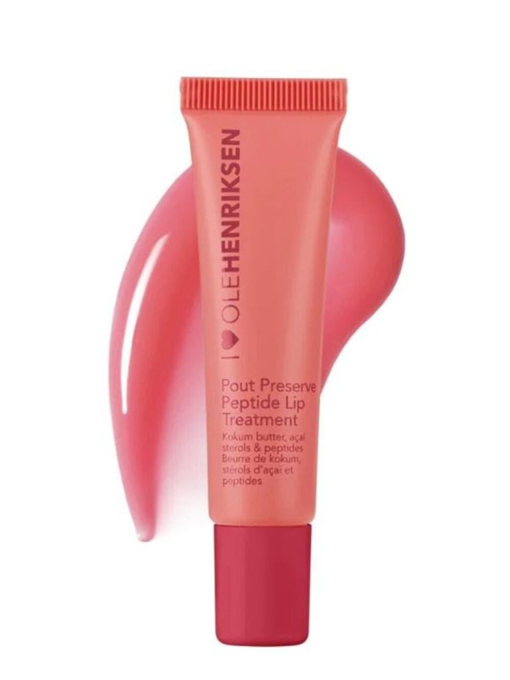 New Ole Henriksen Pout Preserve Hydrating Peptide Lip Treatment gloss strawberry